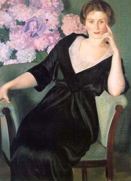 Portrait of Renee Notgaft, Boris Kustodiev